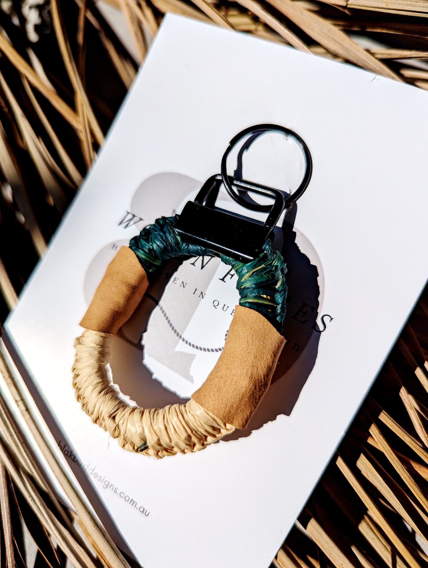 Woven Fibres Keyrings - Forest Green