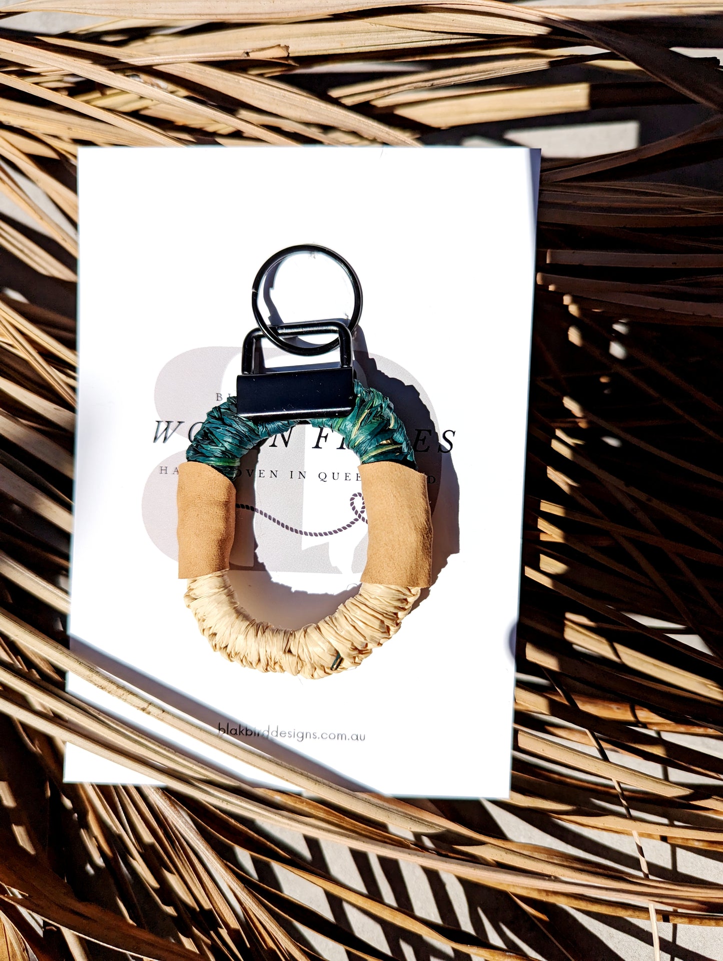 Woven Fibres Keyrings - Forest Green