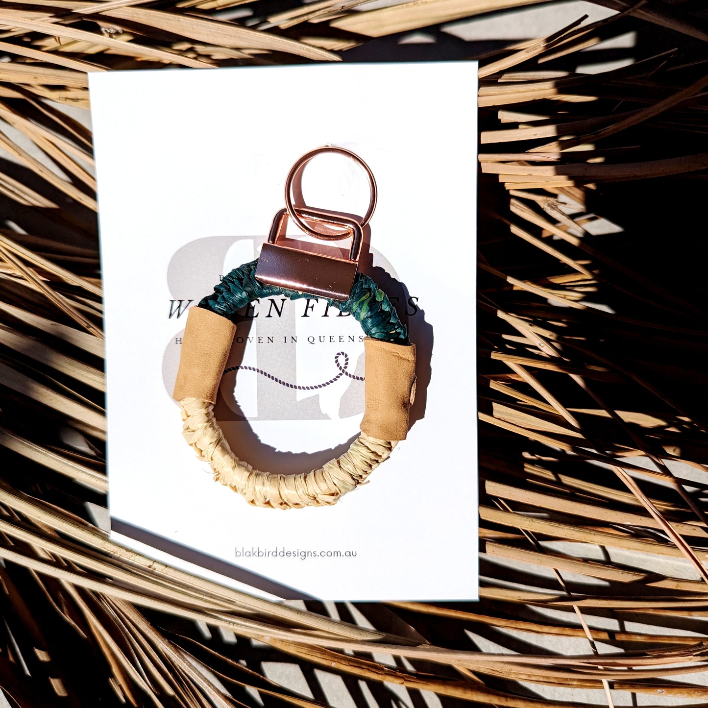 Woven Fibres Keyrings - Forest Green