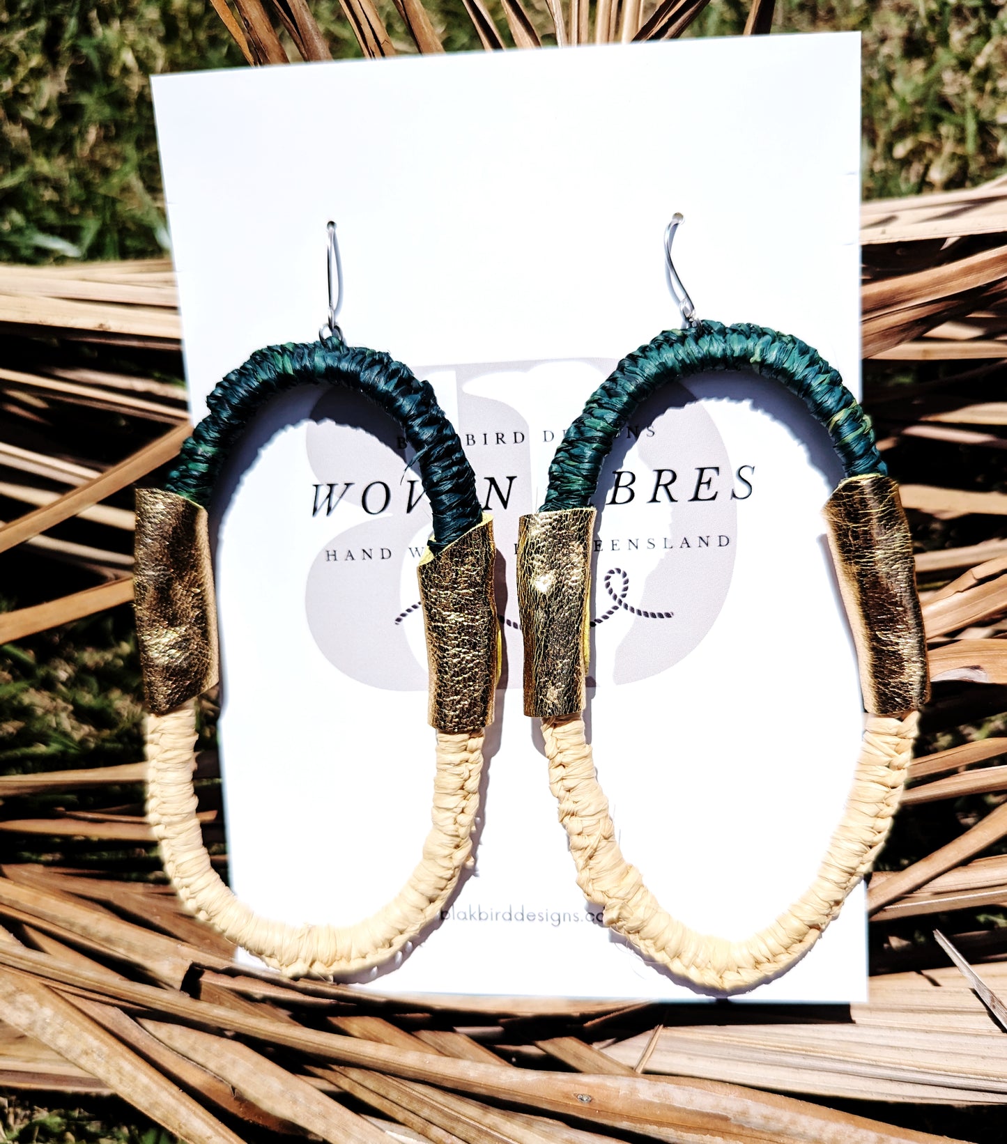 Woven Fibres Forest Green - Gold