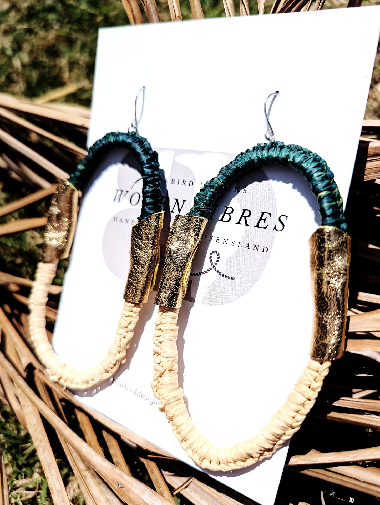 Woven Fibres Forest Green - Gold