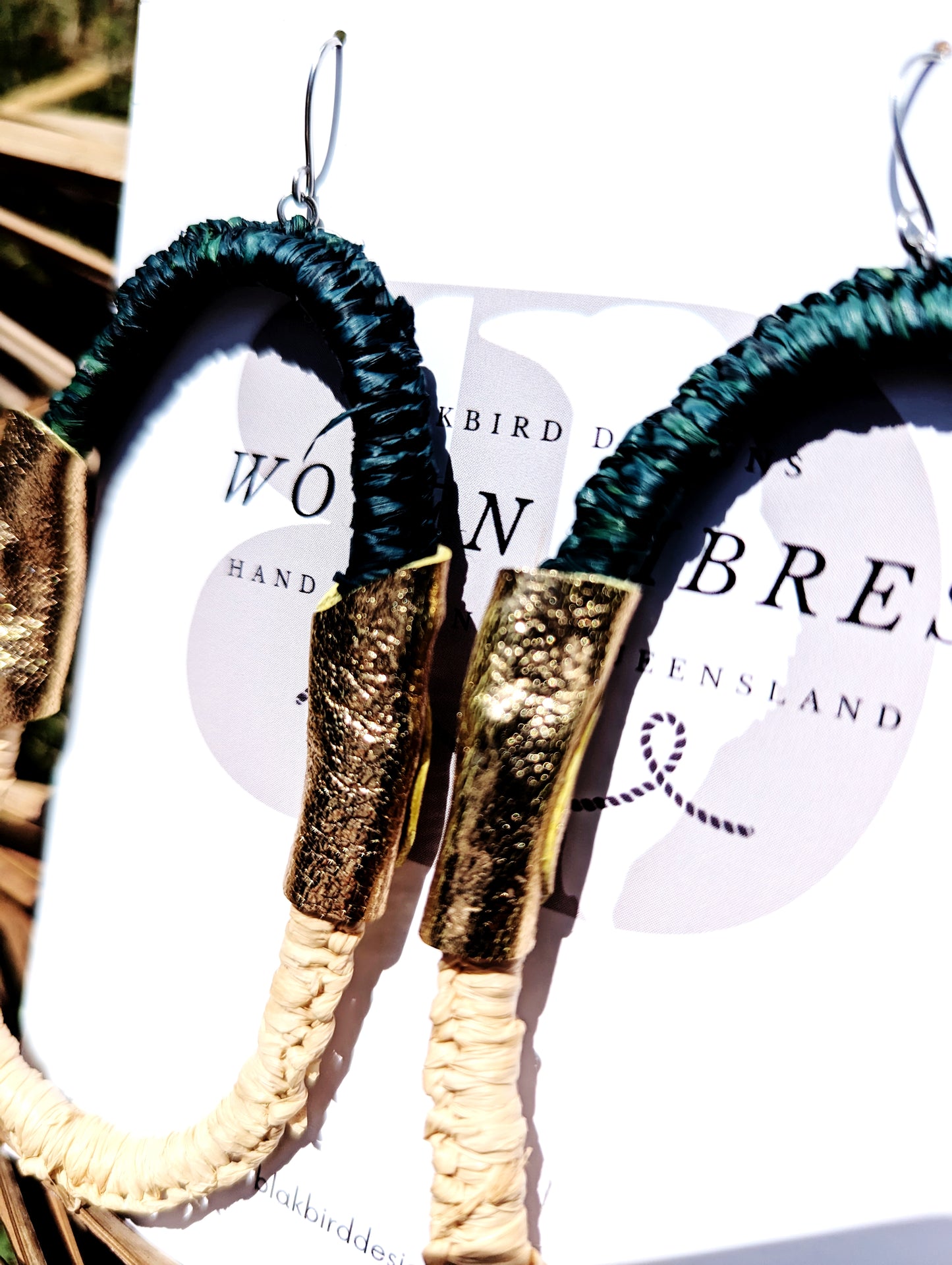Woven Fibres Forest Green - Gold