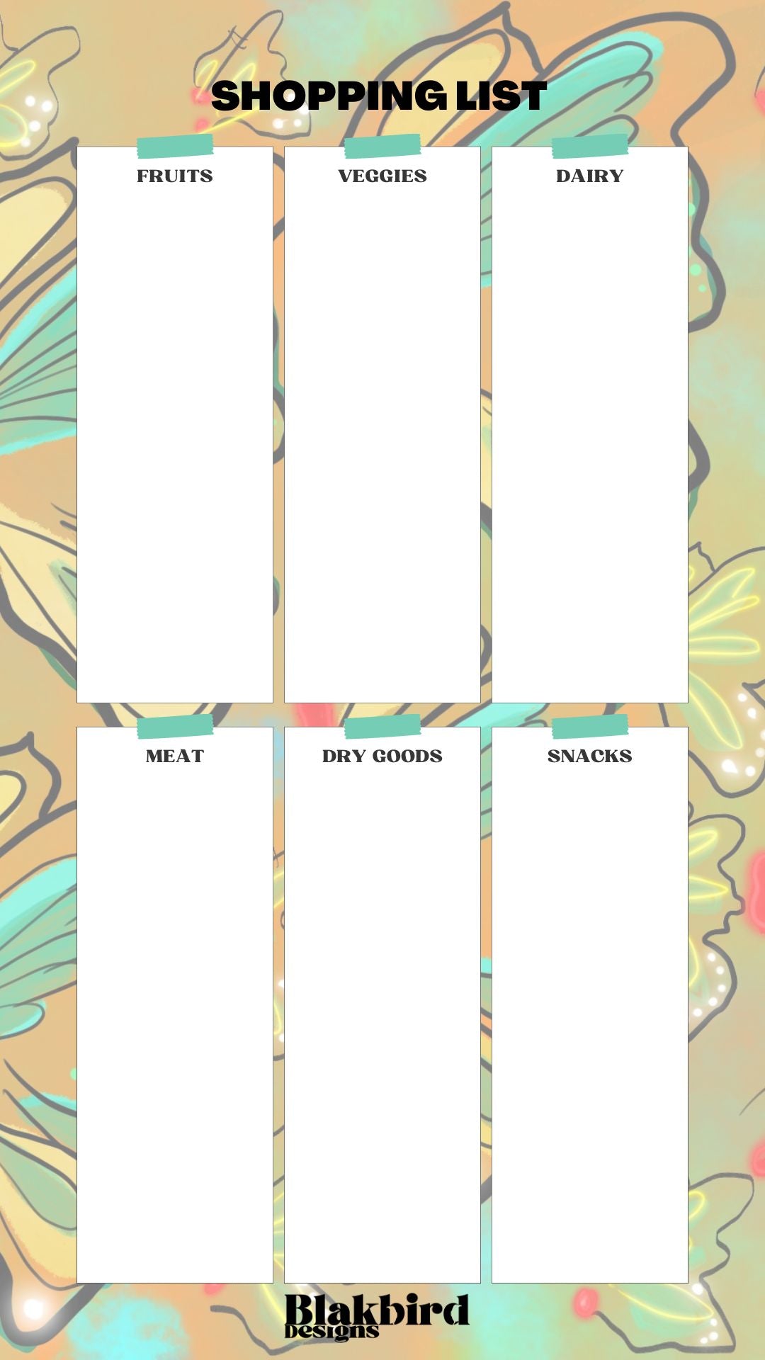 Digital Download - Butterflies - Shopping list