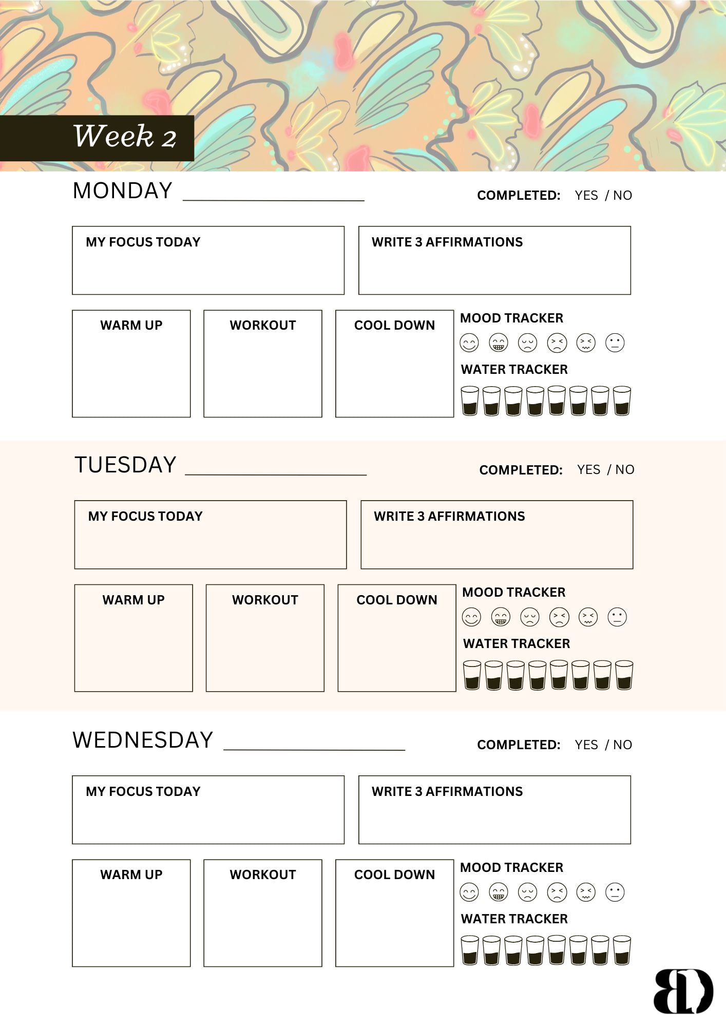 Digital Download - Butterflies - Six week beginners workout planner