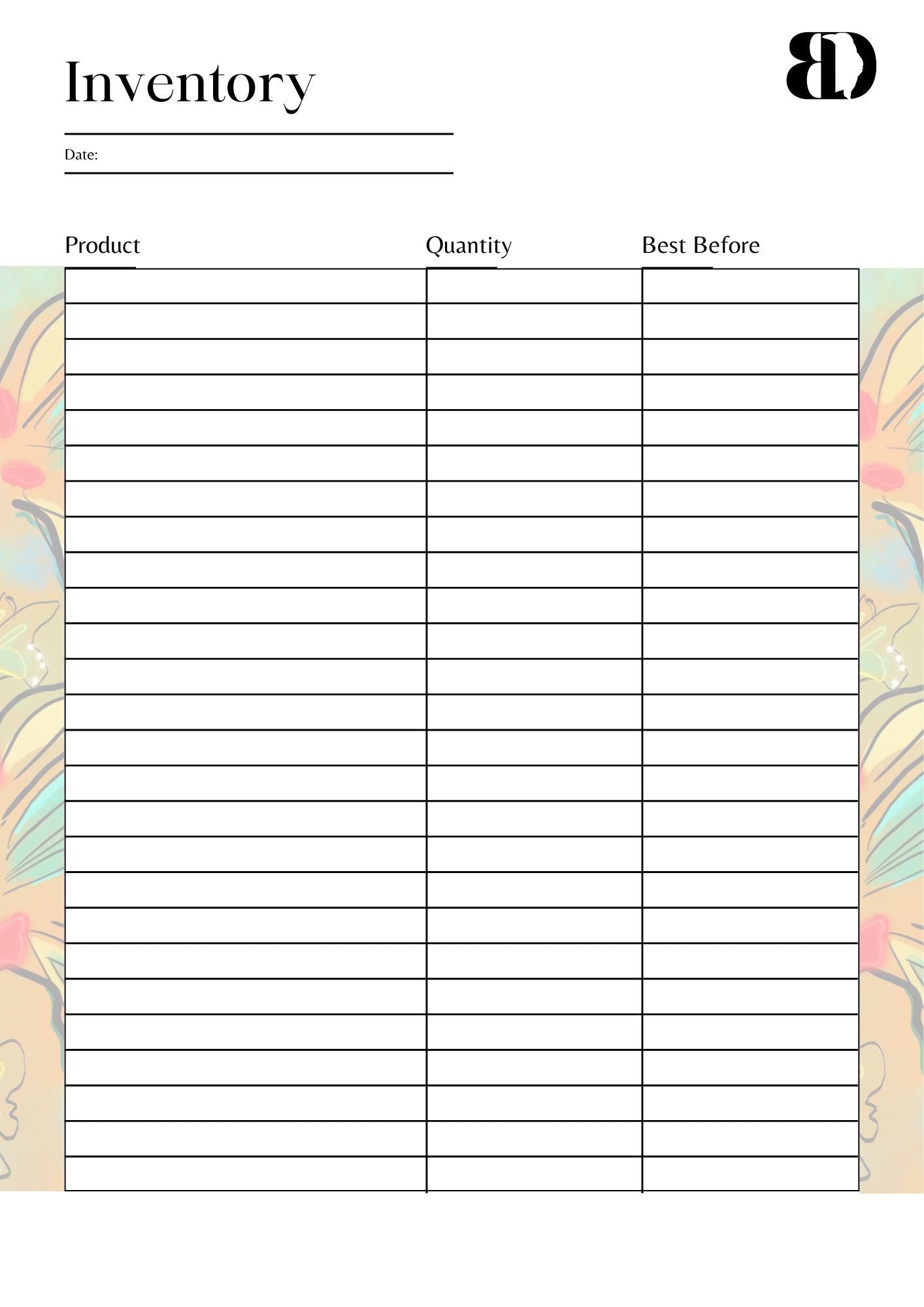 Digital Download - Butterflies - Meal planner