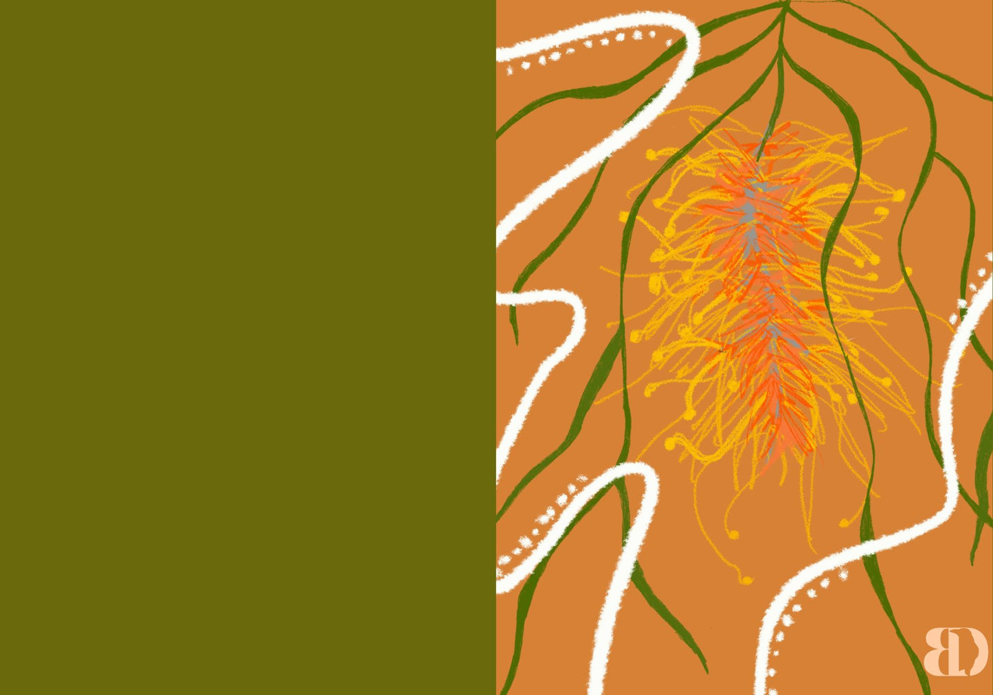 Digital Download - Native Floral Earth Tones - Folded Card