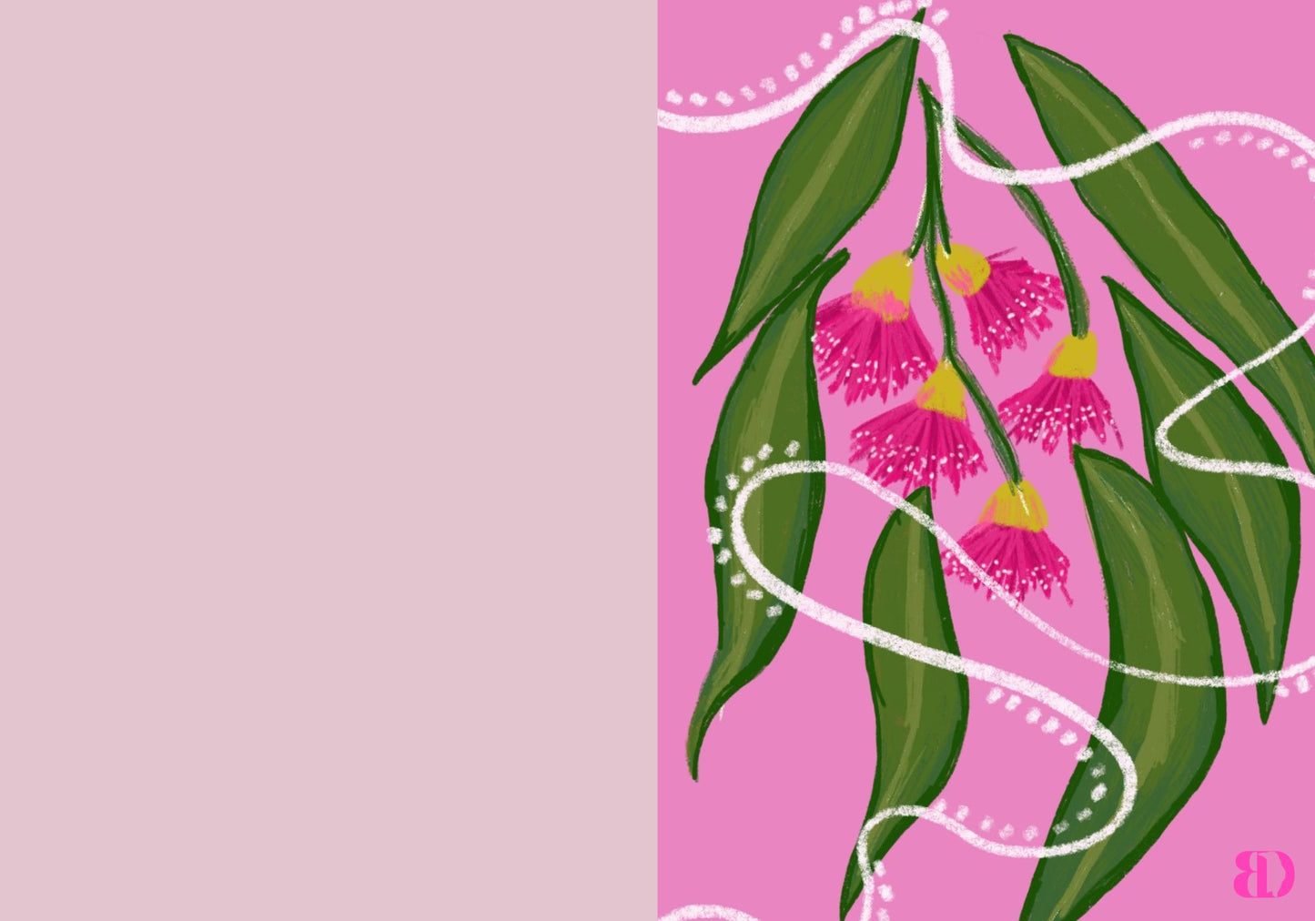 Digital Download - Native Floral Pinks - Folded Card