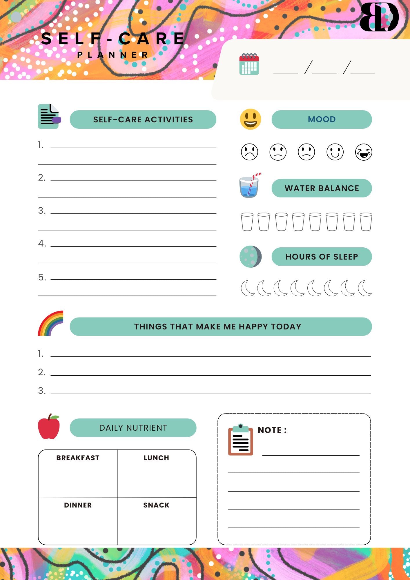 Digital Download - Self-Care Tracker