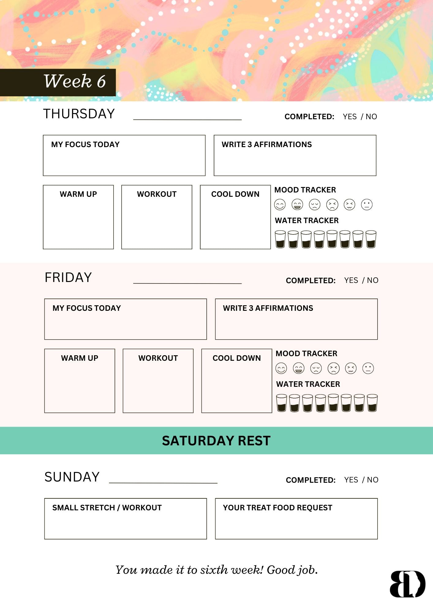 Digital Download - Summer Fun - Six week beginner workout planner