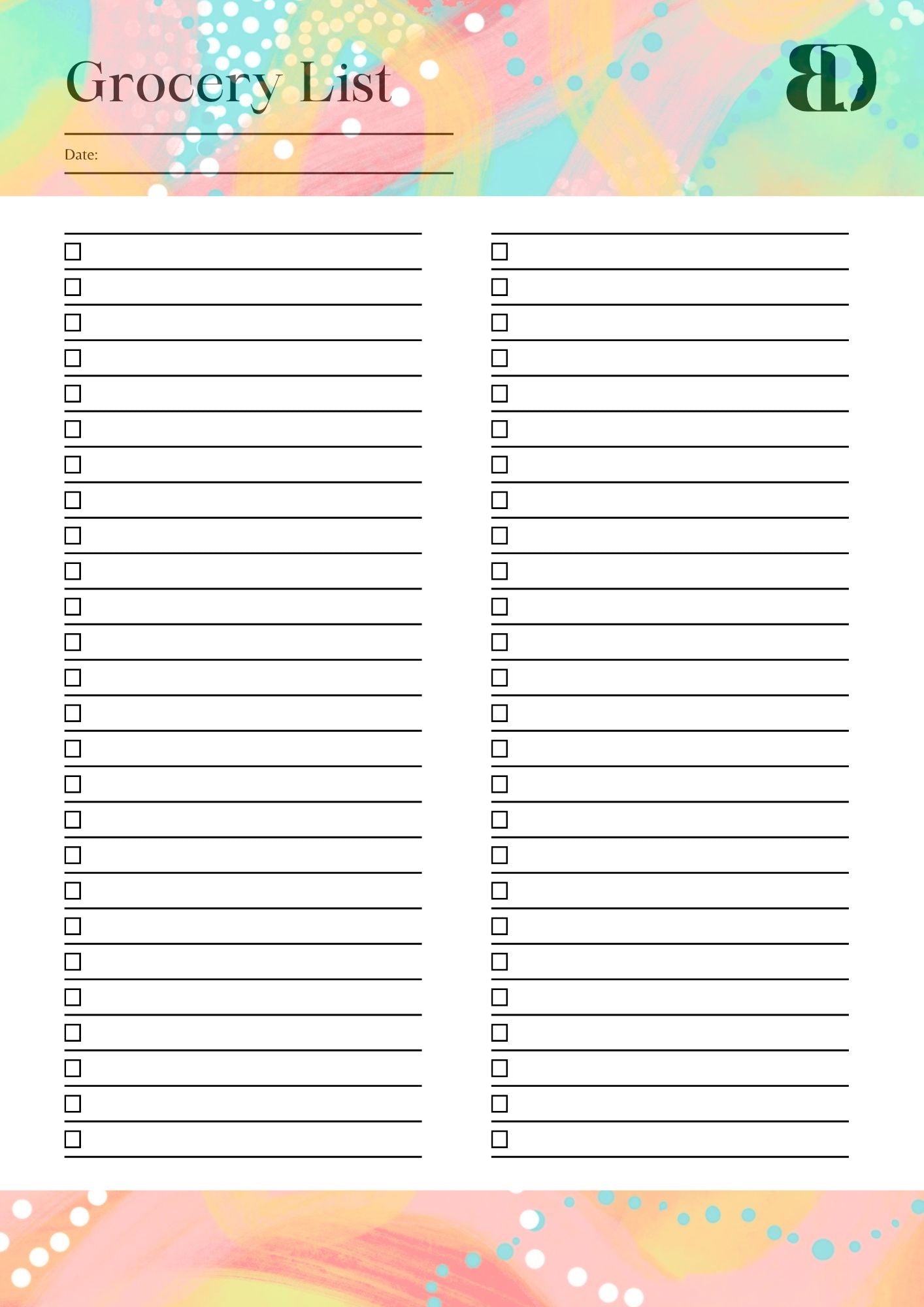 Digital Download - Summer Fun - Meal planner