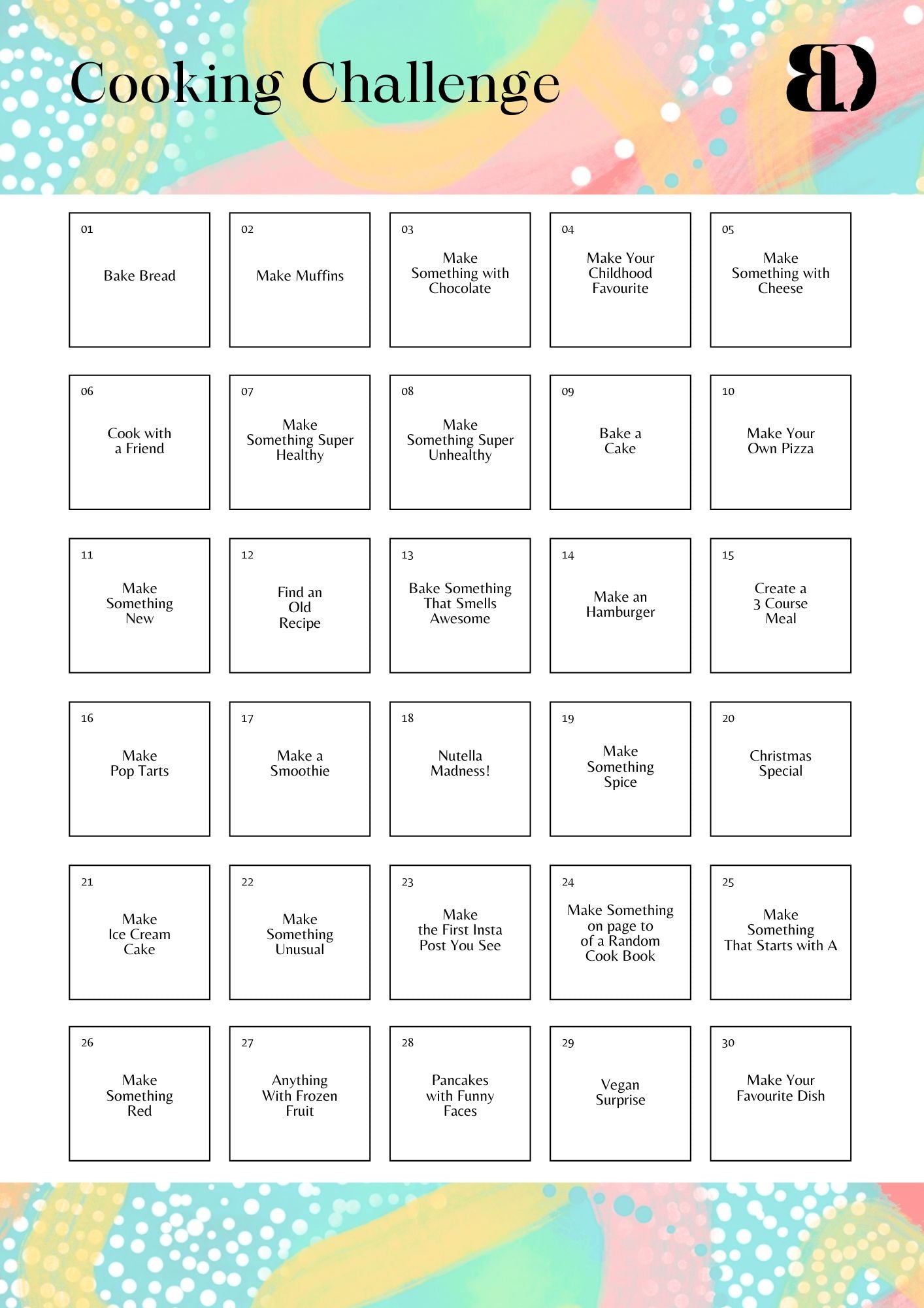 Digital Download - Summer Fun - Meal planner