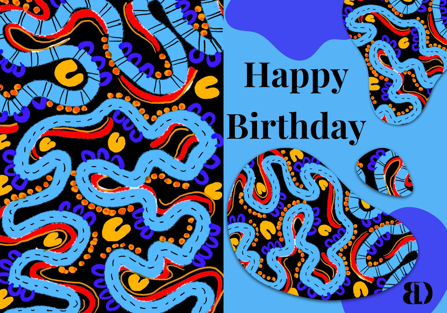 Digital Download - Tracks- Happy Birthday Folded Card