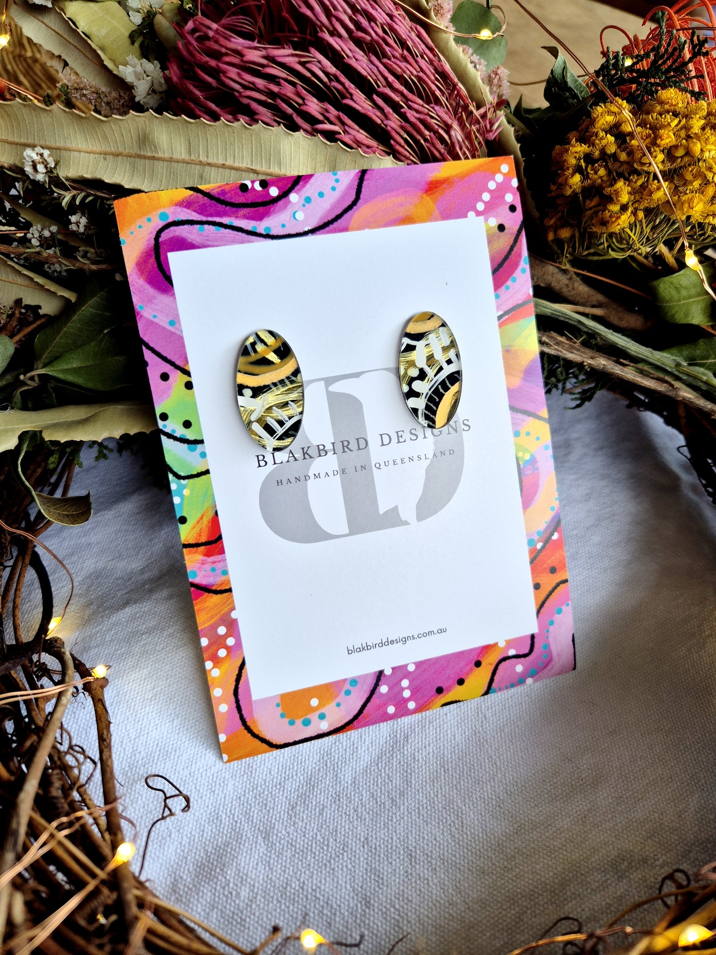 Small Oval Artwork Studs