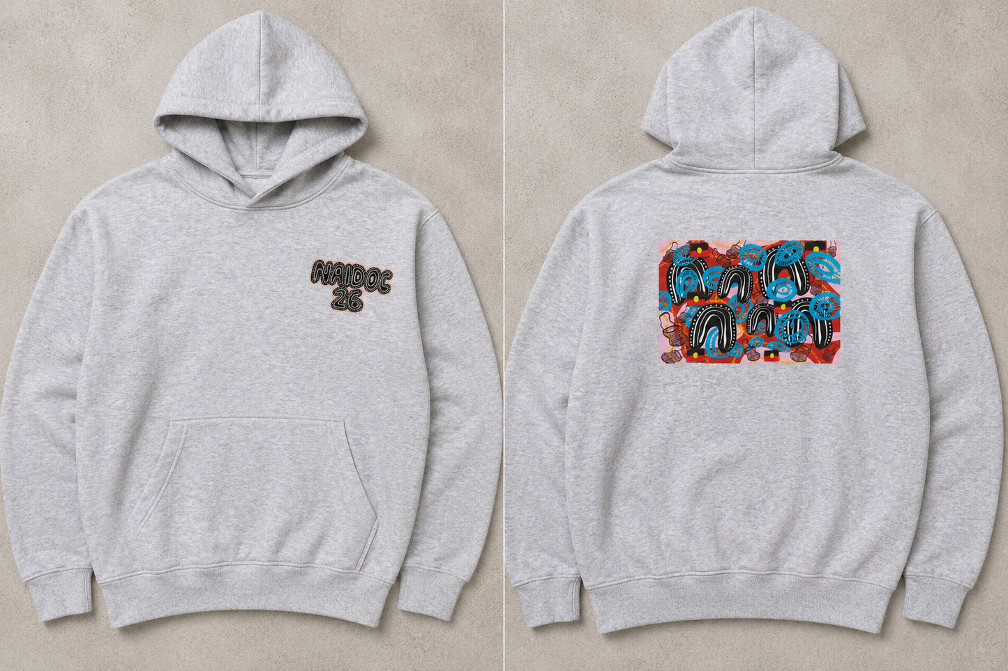 NAIDOC 26 Oversize Hoodie - Grey