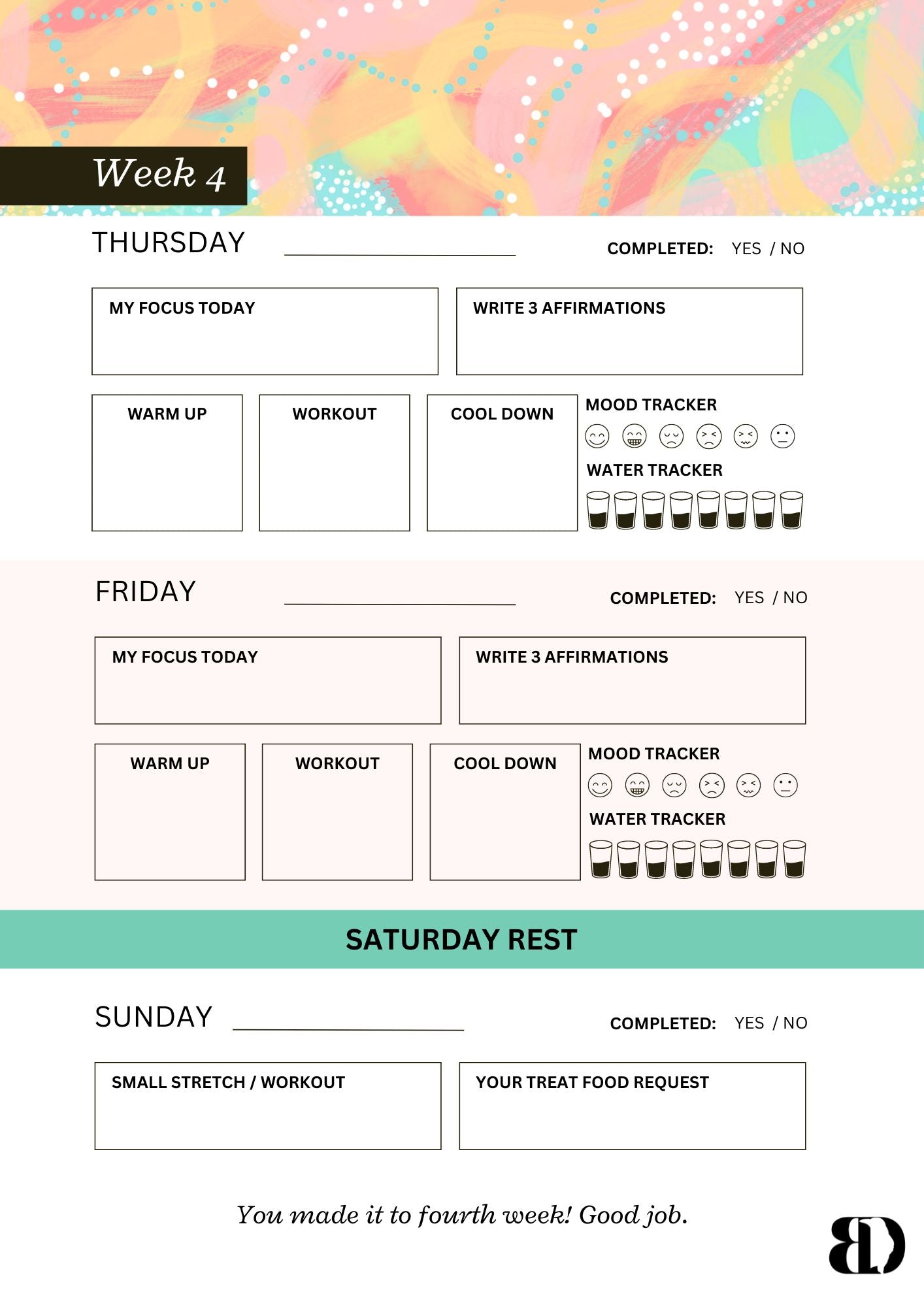 Digital Download - Summer Fun - Six week beginner workout planner