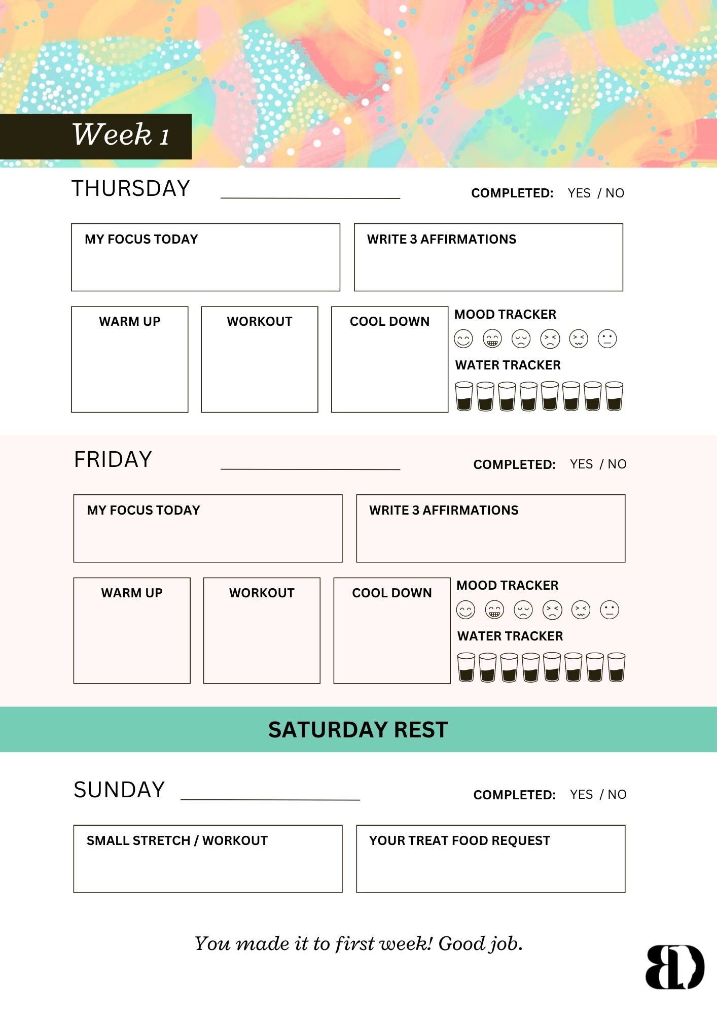 Digital Download - Summer Fun - Six week beginner workout planner
