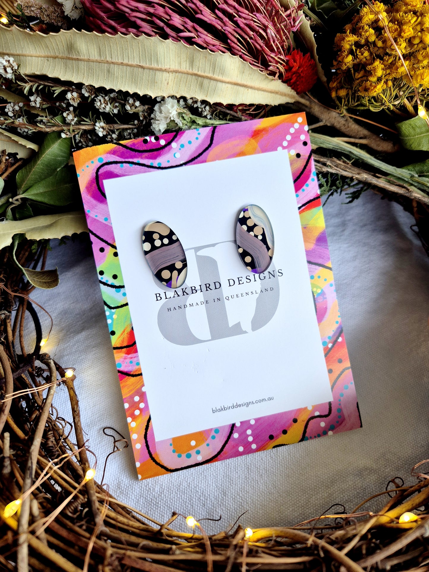 Small Oval Artwork Studs