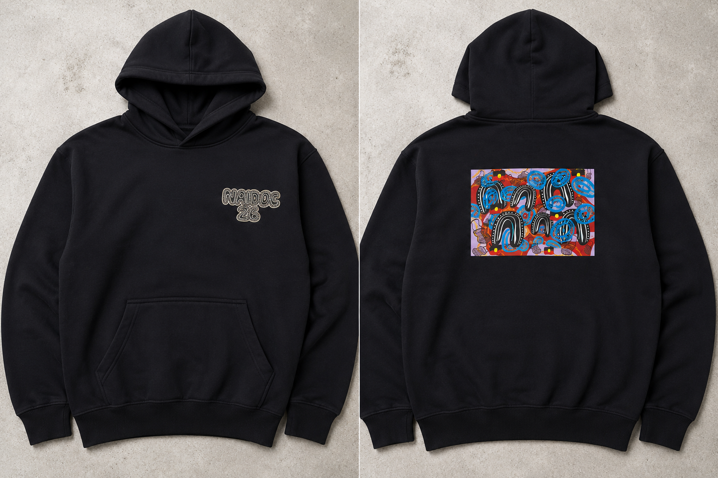 NAIDOC 26 Oversize Hoodie - Black