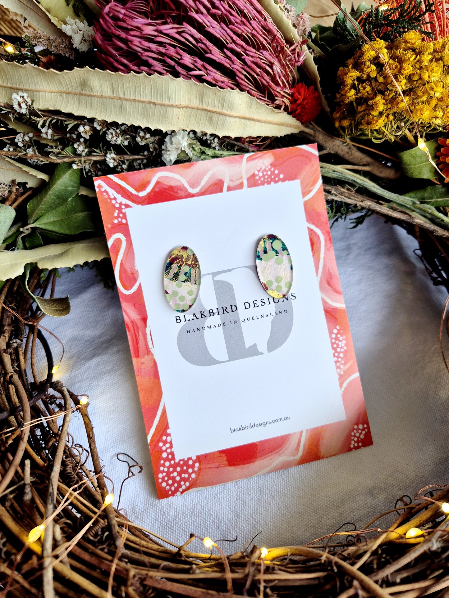 Small Oval Artwork Studs