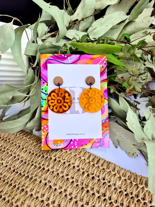 Meeting Place Earrings - Burnt Orange Mirror