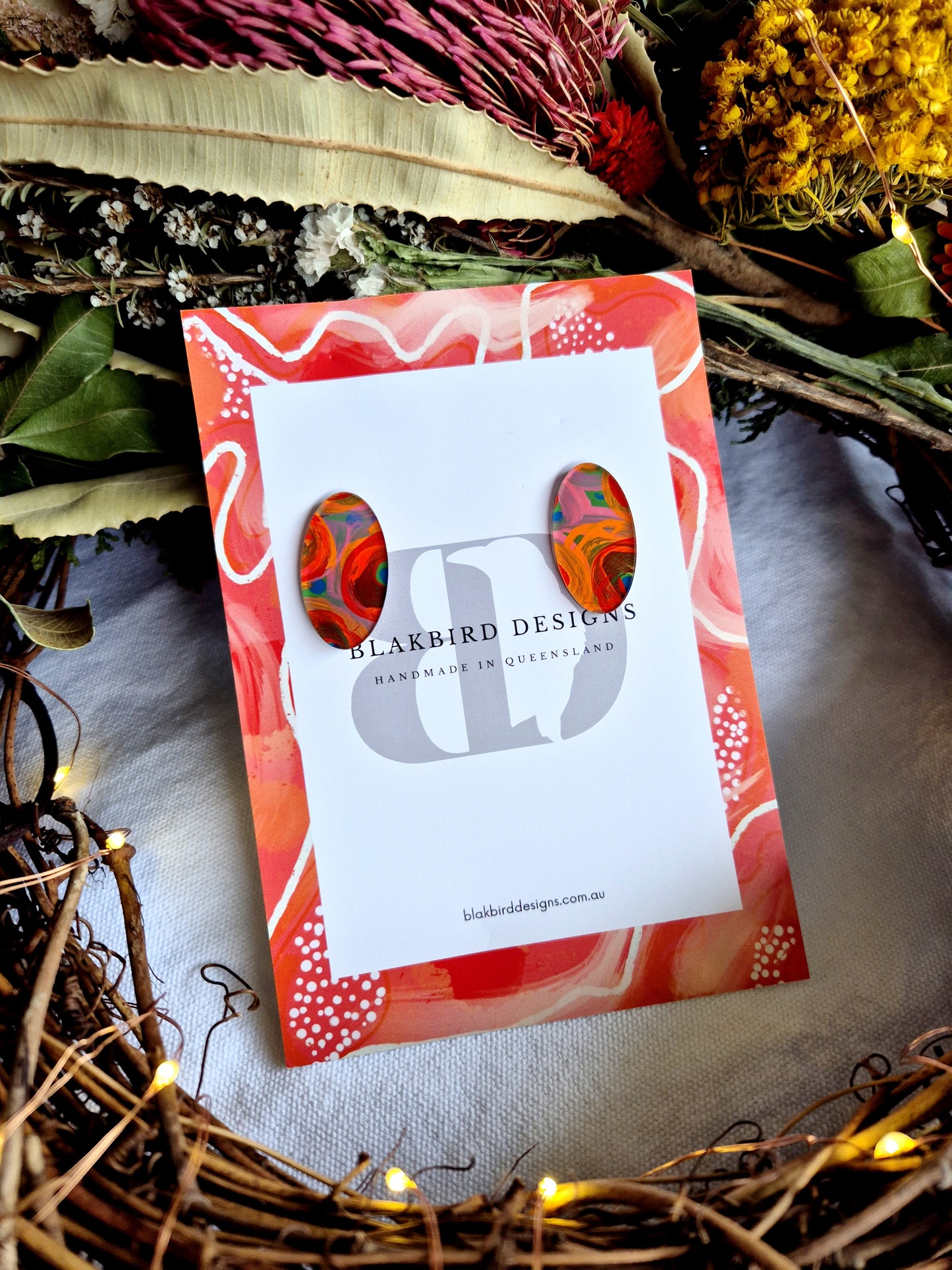 Small Oval Artwork Studs