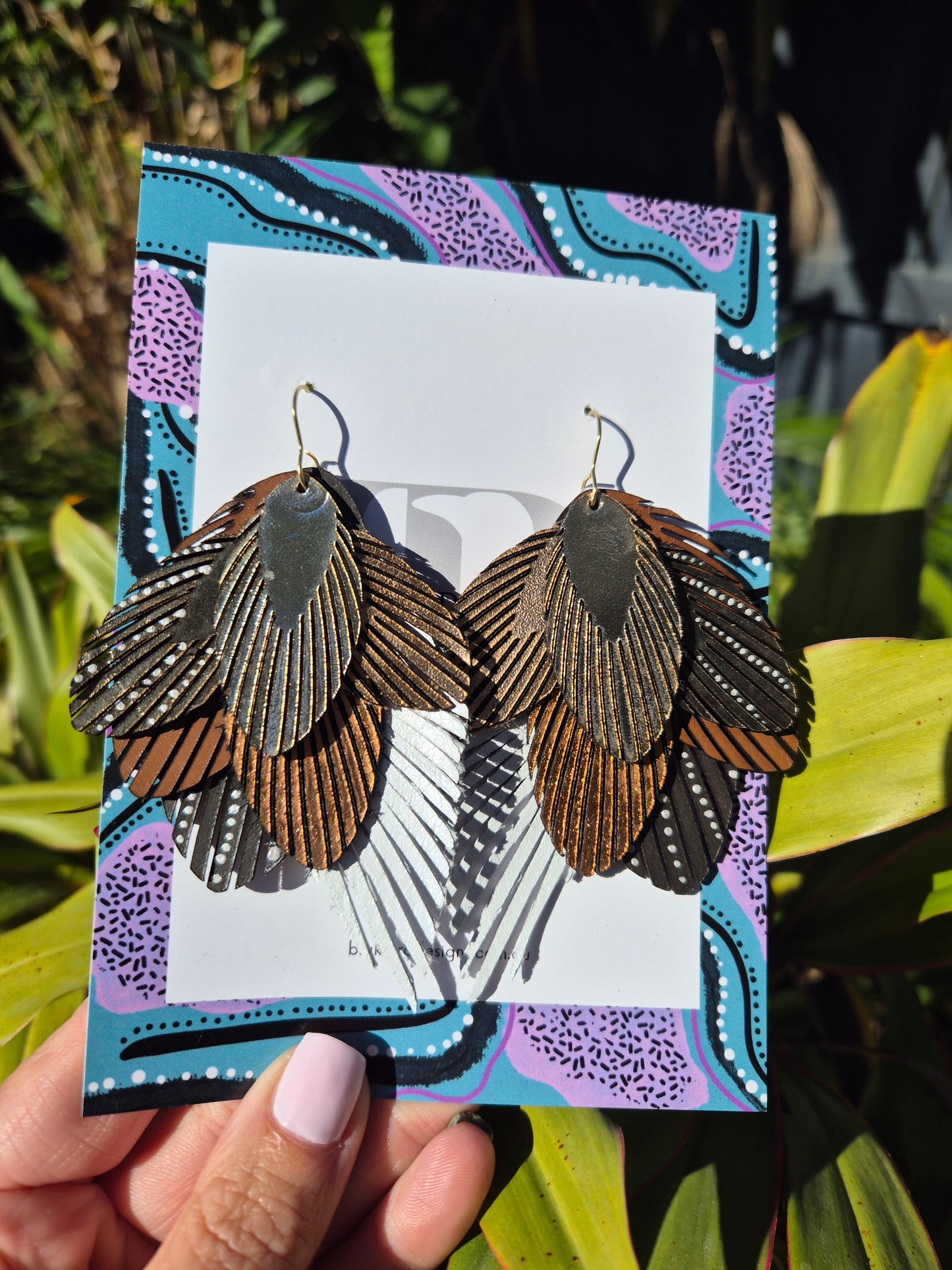Australian Eastern Barn Owl Leather Earrings