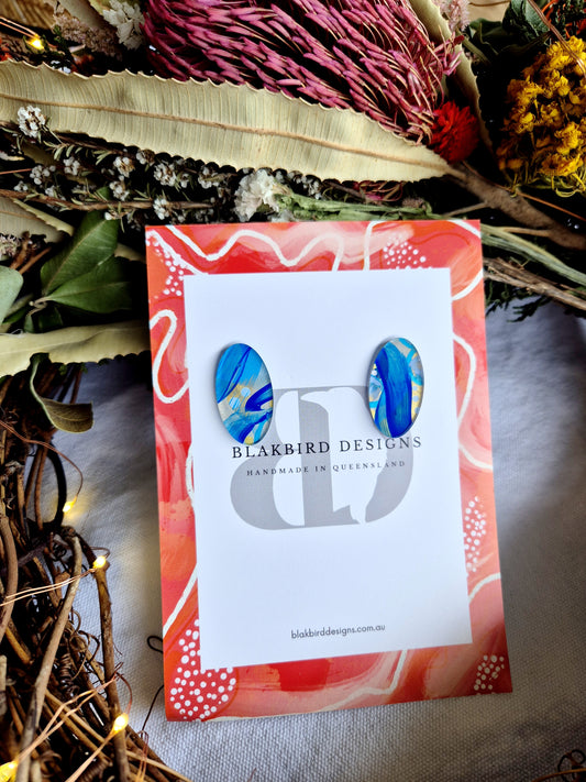 Small Oval Artwork Studs