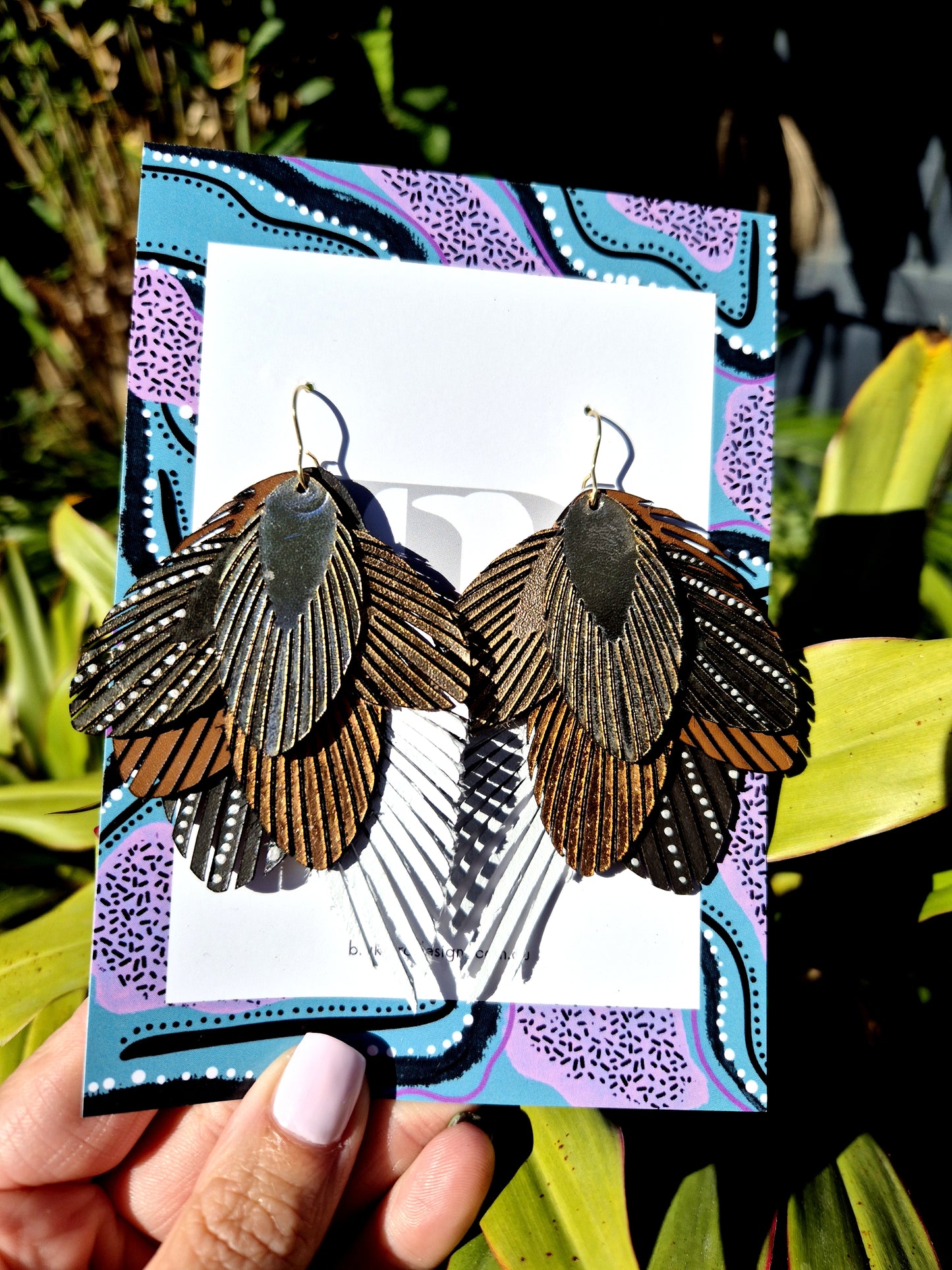 Australian Eastern Barn Owl Leather Earrings