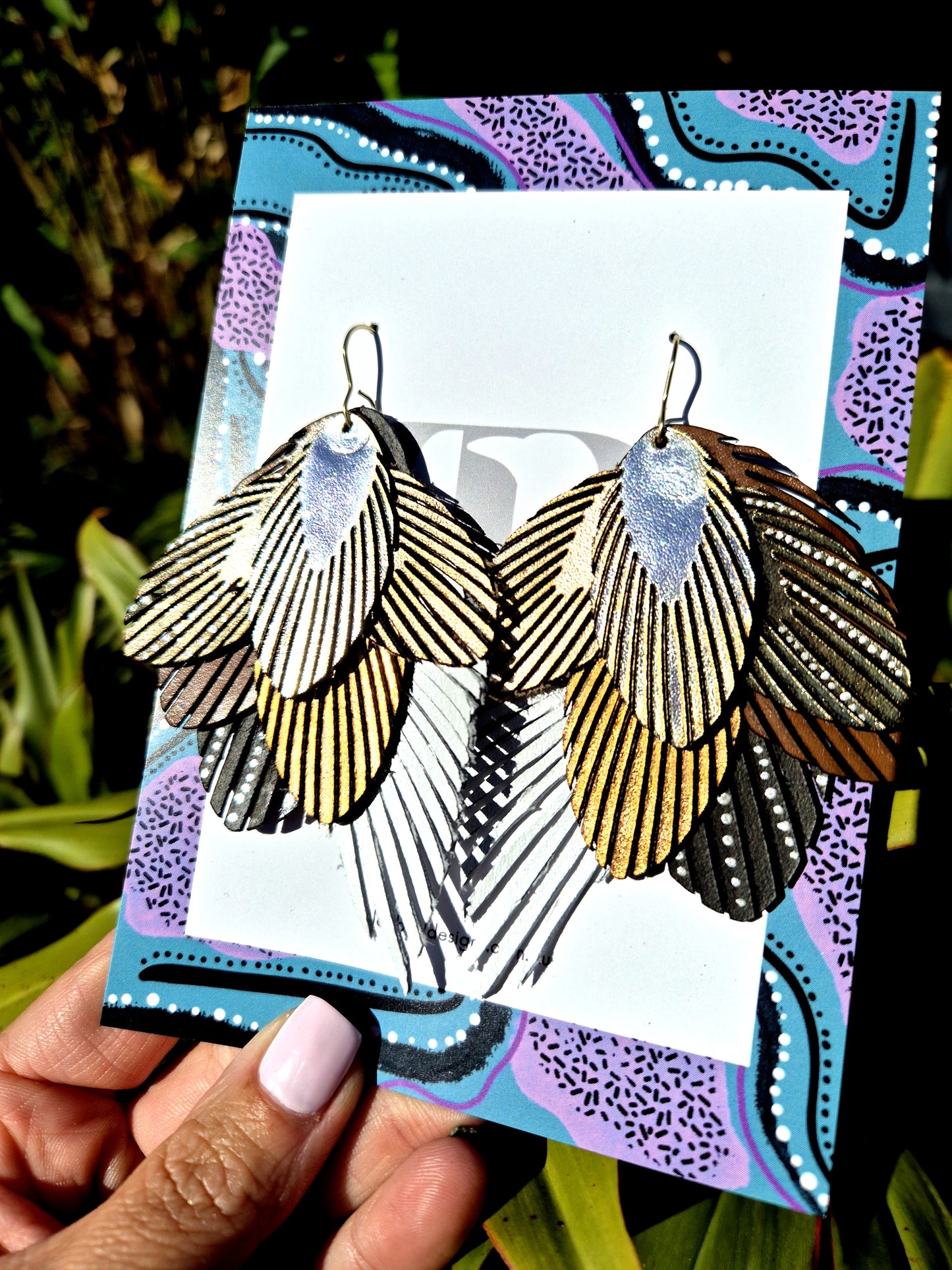 Australian Eastern Barn Owl Leather Earrings