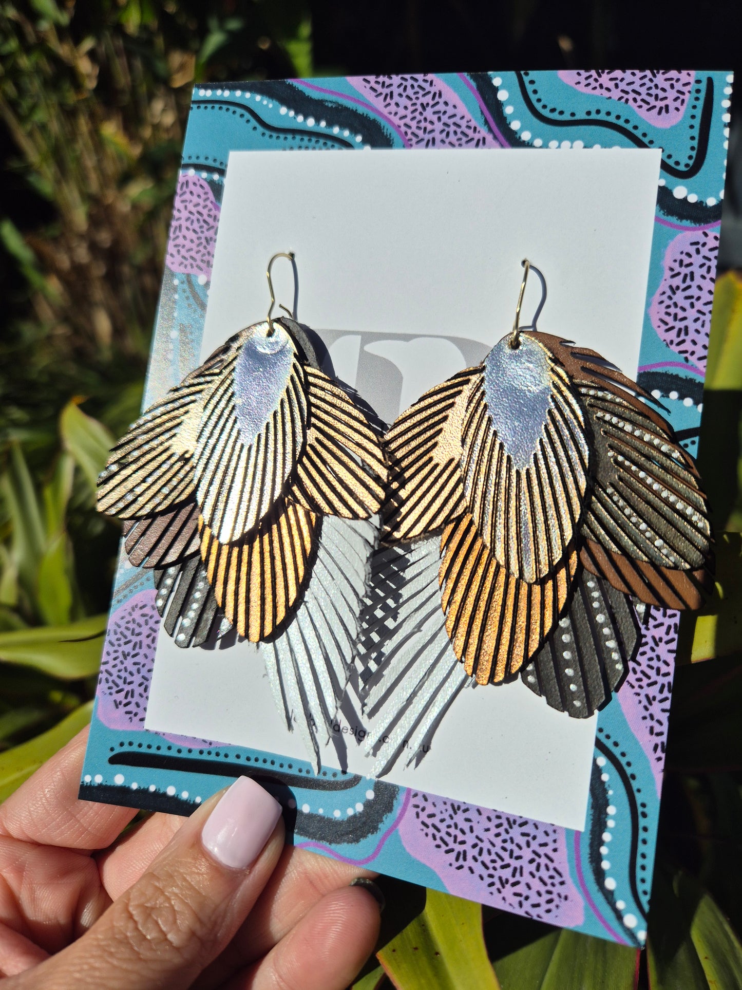 Australian Eastern Barn Owl Leather Earrings